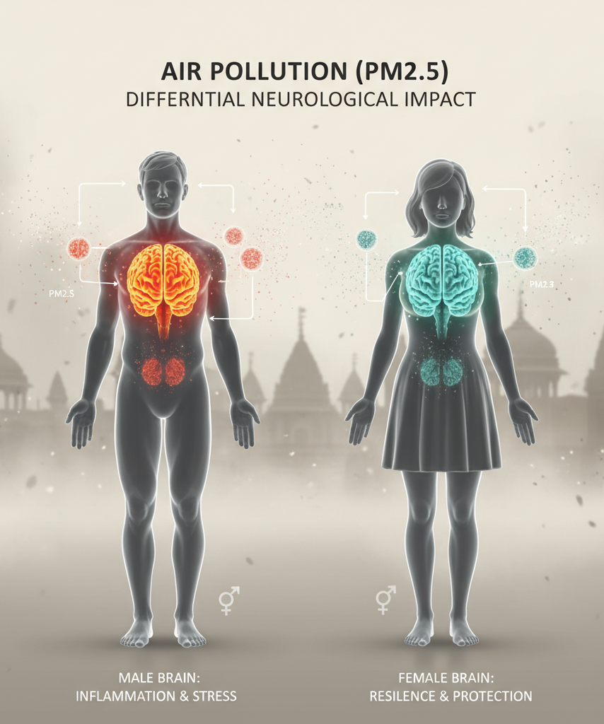 Evolutionary Sex Bias In Cognitive Response To New Environmental Risk Factor - Pm2.5